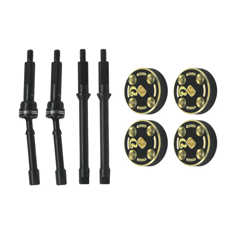 1144 Steel Hardening +4mm CVD with Brass +4mm Weight 4pcs/set for SCX30 Cars Upgrade Parts (8pcs/set)