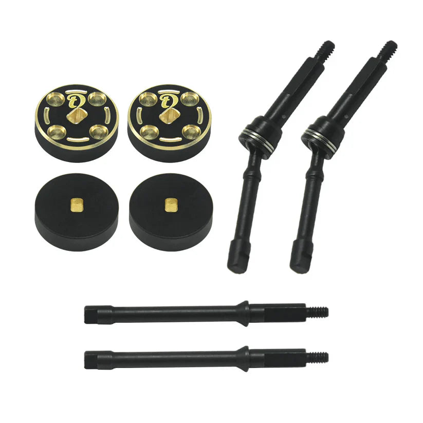 1144 Steel Hardening +4mm CVD with Brass +4mm Weight 4pcs/set for SCX30 Cars Upgrade Parts (8pcs/set)