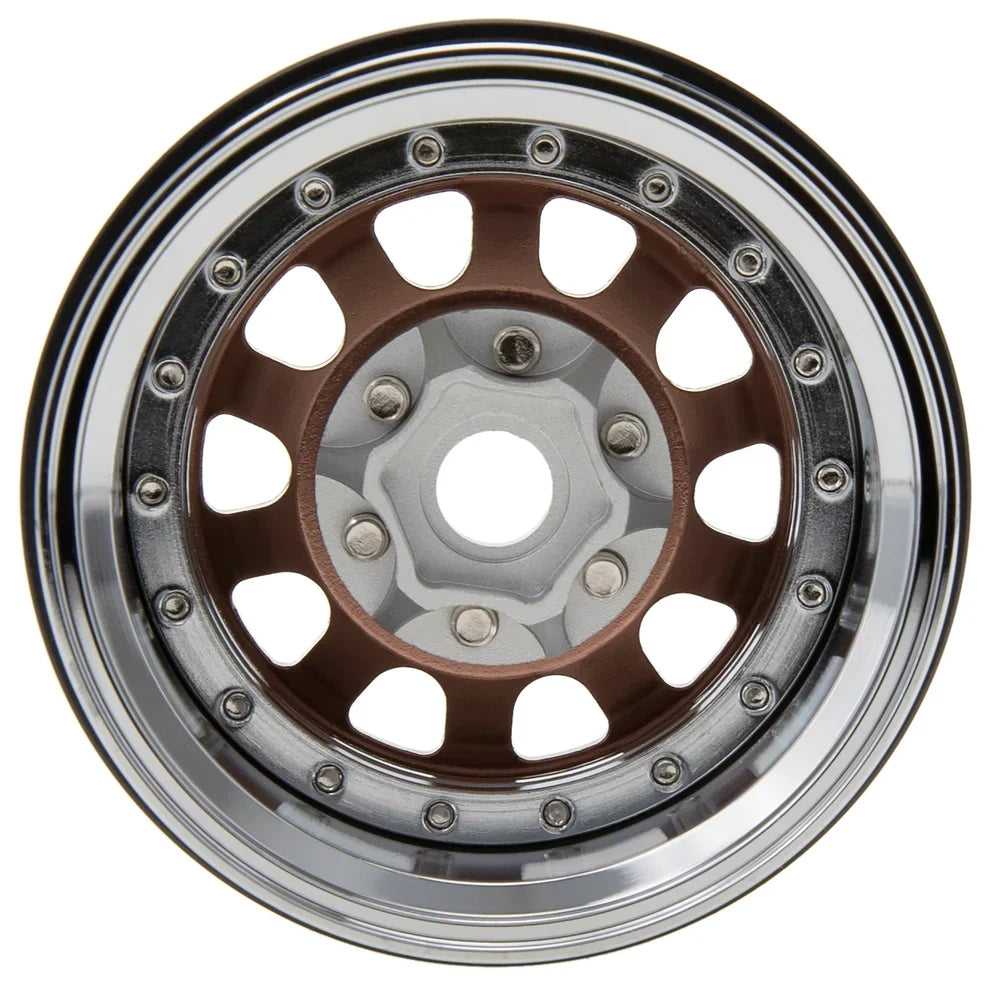 MEUS Racing Brass Aluminum 1.9″ Beadlock Wheels Supports Front Rear Twin Wheels for 1/10 TRX-4 TRX-6 SCX10 GEN7 GEN8 D90