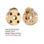 INJORA 2pcs Brass Outer Portal Housing Covers For FCX24 Front & Rear Axles - HeliDirect
