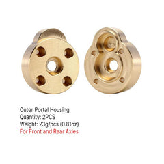 INJORA 2pcs Brass Outer Portal Housing Covers For FCX24 Front & Rear Axles - HeliDirect