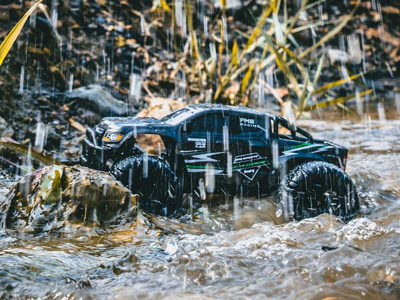 FMS 1/24 FMT24 Chevrolet Colorado Monster Truck RTR - BLACK - HeliDirect