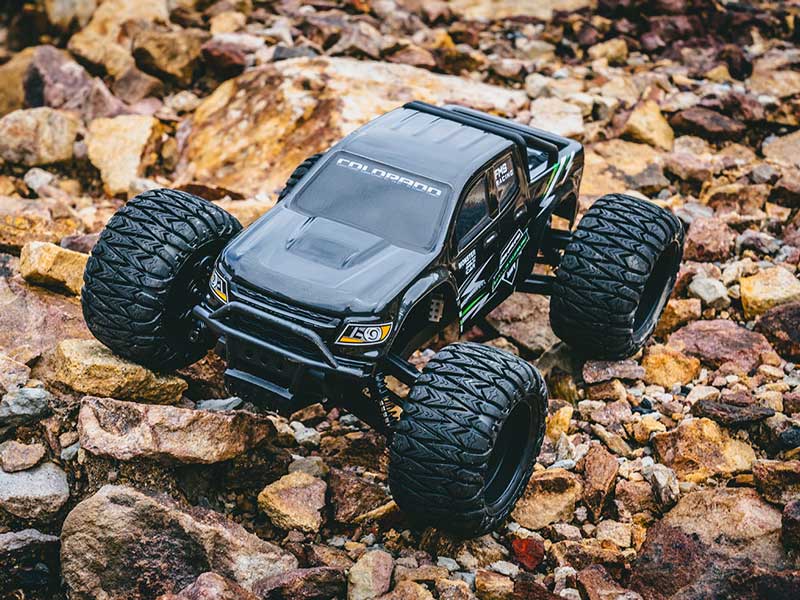 FMS 1/24 FMT24 Chevrolet Colorado Monster Truck RTR - BLACK - HeliDirect