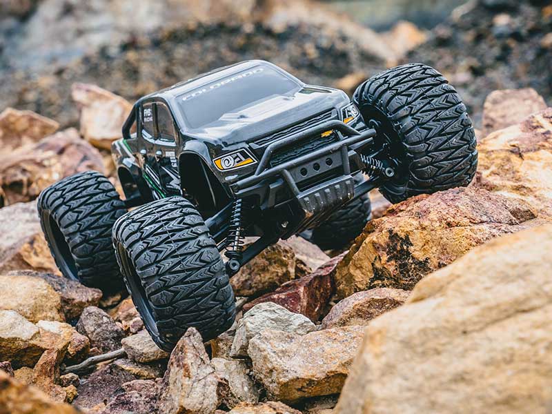 FMS 1/24 FMT24 Chevrolet Colorado Monster Truck RTR - BLACK - HeliDirect
