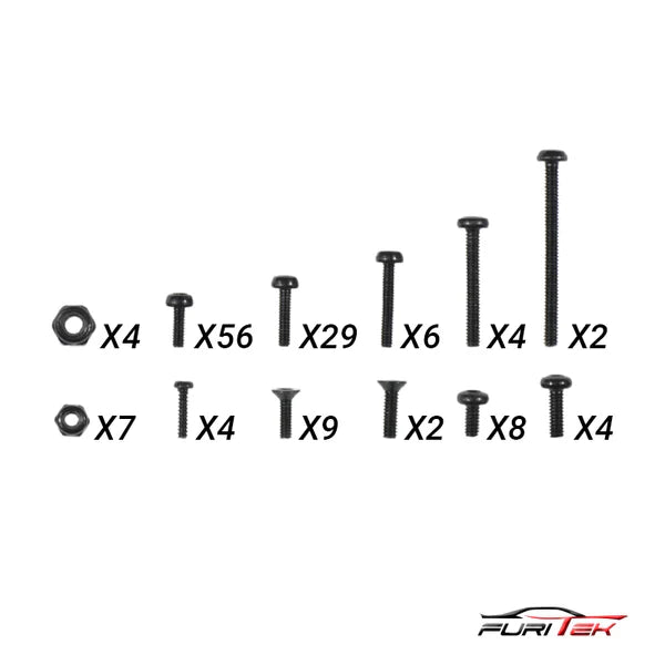FURITEK COMPLETE SCREW SET FOR FURITEK FX118 FURY WAGON - HeliDirect