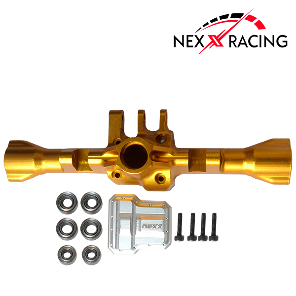 Nexx Racing CNC Alu Rear Axle Housing For TRX4M ( Included Bearing )-Gold - HeliDirect