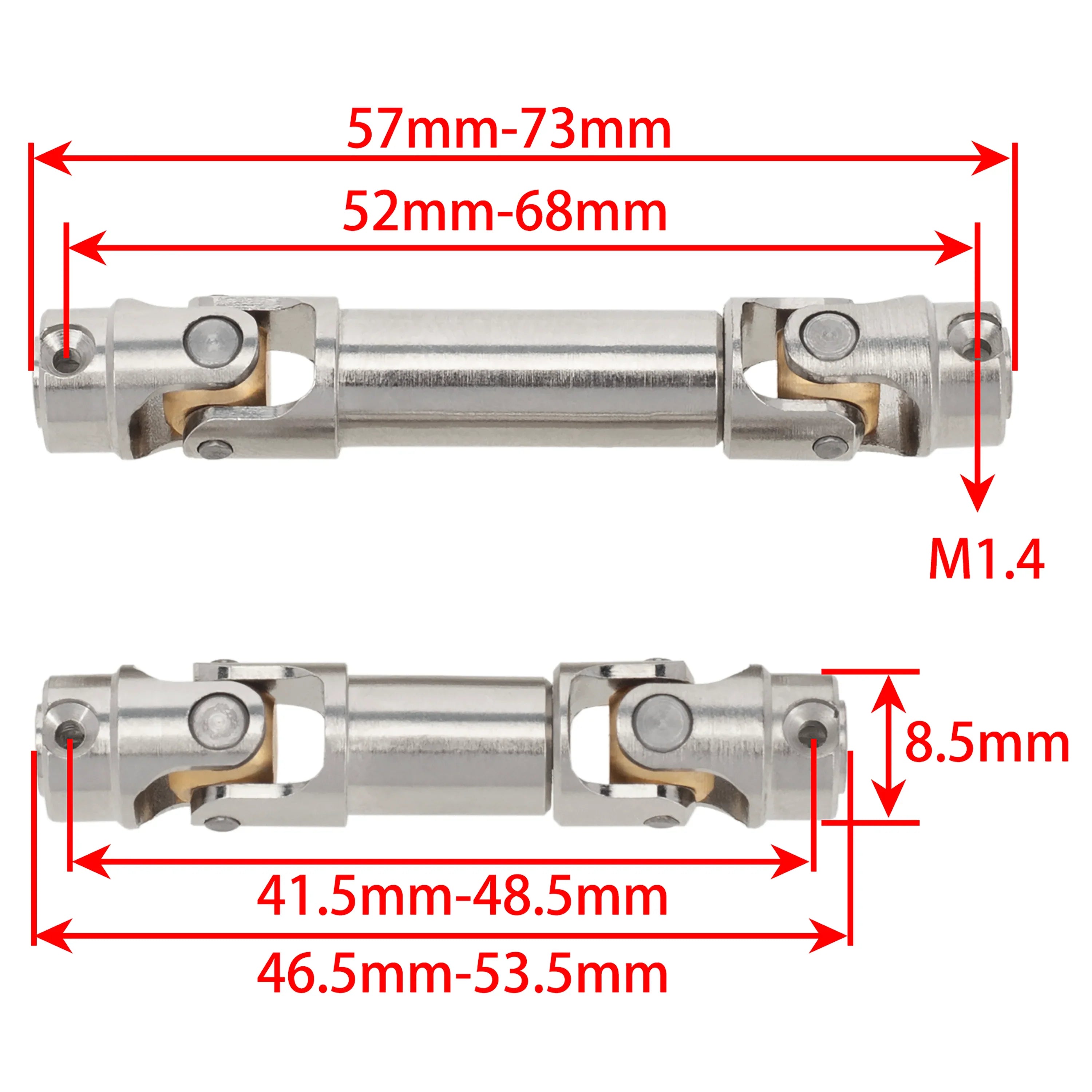 Meus Racing Steel Heavy-duty Drive Shaft V2 Versions Metal Front and Rear Driveshaft Universal Joint Spline Drive Shaft for 1/18 TRX4M Upgrade Parts Accessories - HeliDirect