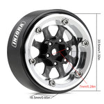 INJORA 1.3" ModuWheel Silver Beadlock Wheels Negative Offset For 1/18 1/24 RC Crawlers - 8 SPOKE SILVER WHEELS
