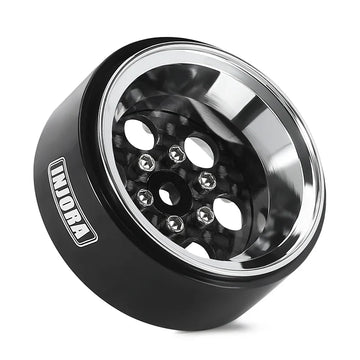 INJORA 1.3" ModuWheel Silver Beadlock Wheels Negative Offset For 1/18 1/24 RC Crawlers - 6 HOLE SILVER WHEELS