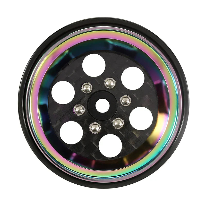 Jantes Beadlock Aluminium Pour TRX4M/SCX24 - Déport Négatif -4.05mm - 1.3" - Noires - Améliore Stabilité & Look