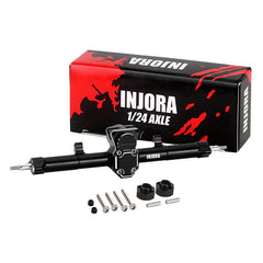 INJORA +4mm Extended Aluminum Front Rear Axles Set for Axial SCX24 Upgrades - HeliDirect