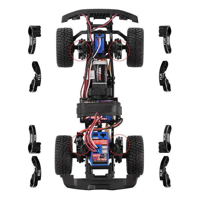 INJORA CNC Aluminum Flex Blades Suspension Travel Extension for 1/18 TRX4M (4M-33) - HeliDirect
