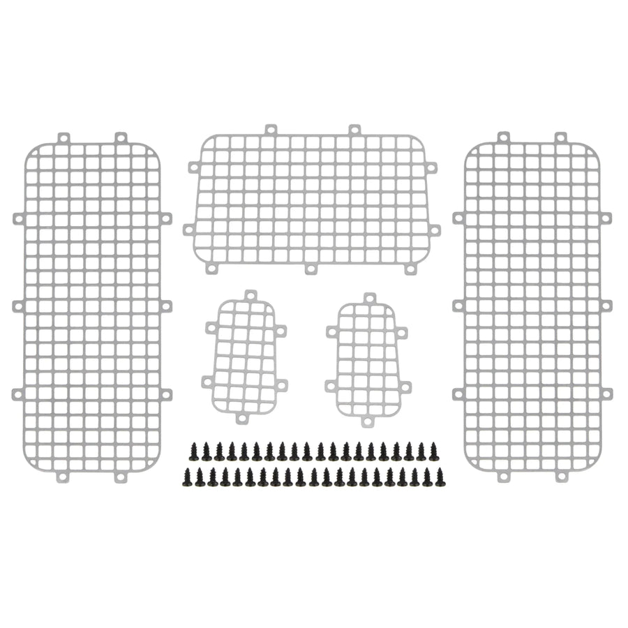 Meus Racing 5Pcs Stainless Steel Car Window Mesh Metal Window Mesh Protective Net For TRX4M Land rover Defender - HeliDirect