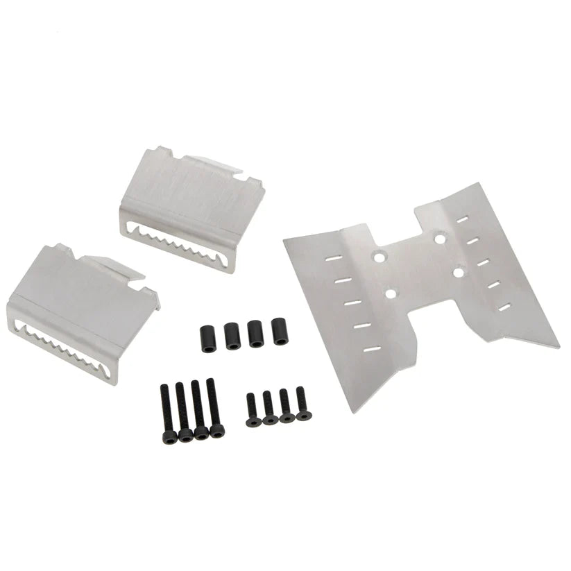 MEUS RACING Stainless Steel Skid Plate Chassis Armor Kit for AXIAL 1/18 UTB18 - HeliDirect