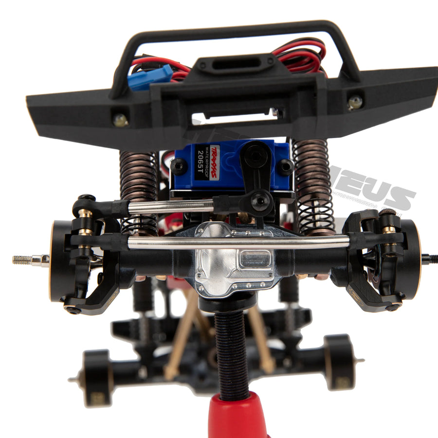 Meus Racing Aluminum Transverse Servo Mount Refit Upgrade Parts Stainless Steel Steering Links Set for 1/18 RC Crawler Car TRX-4M TRX4M Bronco Defender Not for Stock Frame - HeliDirect