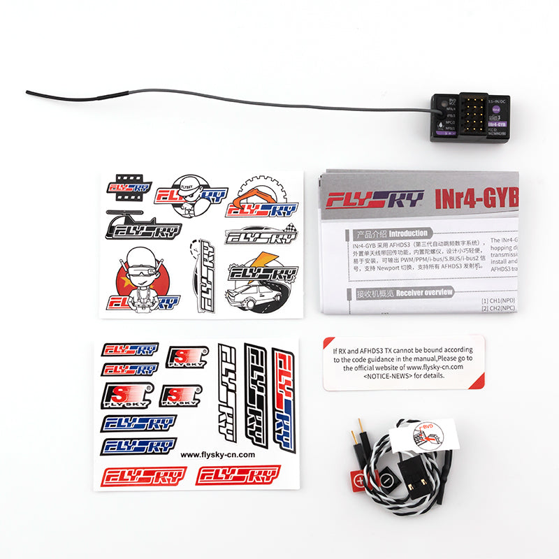 FlySky INr4-GYB AFHDS 3 4-Channel RC Receiver with Built-in Gyro