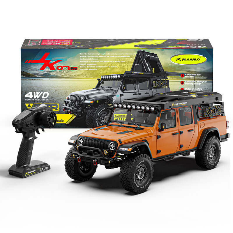 Rlaarlo 1/7 Scale 4WD Brushed RC Crawler JK07Pro - Orange