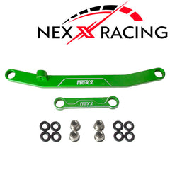 NexxRacing CNC Aluminium Steering Link Set for 1/24 RC Crawler Axial AX24 - GREEN - HeliDirect