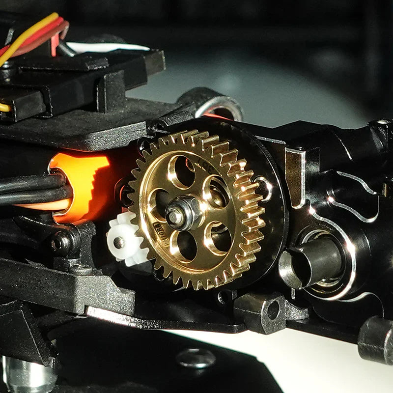 INJORA Brass Transmission Main Gear with Plastic Motor Pinion for 1/24 Losi Micro-B - 11T/36T Gears (As Stock)