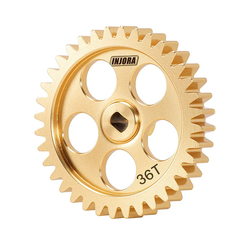 INJORA Brass Transmission Main Gear with Plastic Motor Pinion for 1/24 Losi Micro-B - 11T/36T Gears (As Stock)