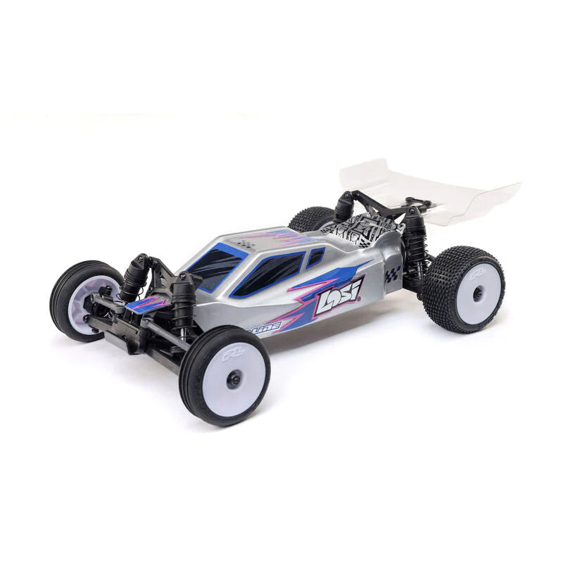 Losi 1/24 Micro-B 2WD Buggy RTR (Silver) With Nexx Racing Adjustable Turnbuckle Set & Oil Shock (4pcs) - Big Savings $18.29 Off