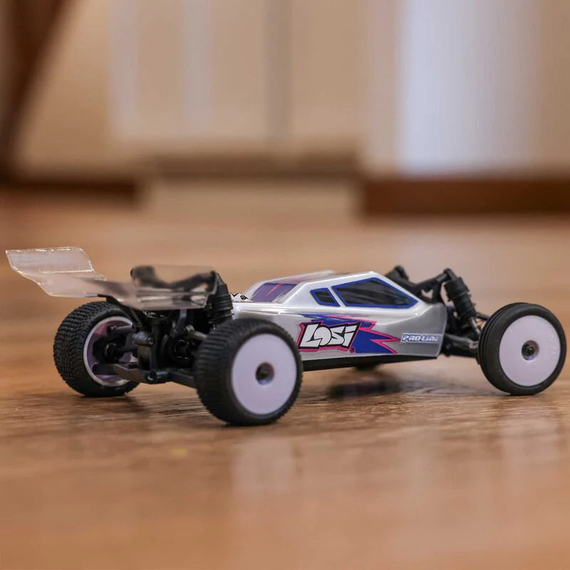 Losi 1/24 Micro-B 2WD Buggy RTR (Silver) With Nexx Racing Adjustable Turnbuckle Set & Oil Shock (4pcs) - Big Savings $18.29 Off