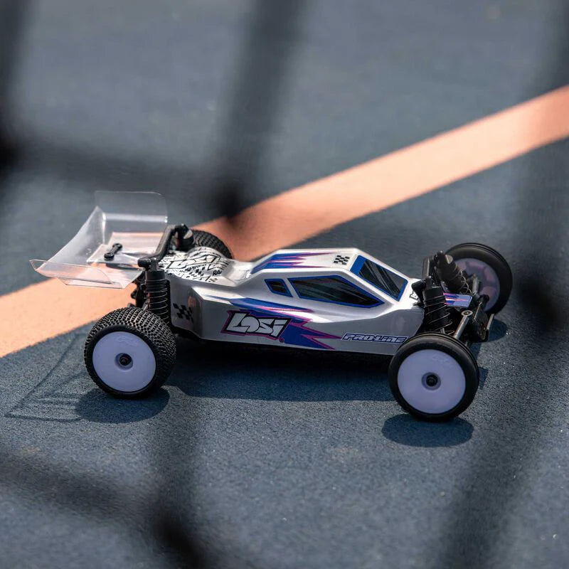 Losi 1/24 Micro-B 2WD Buggy RTR (Silver) With Nexx Racing Adjustable Turnbuckle Set & Oil Shock (4pcs) - Big Savings $18.29 Off