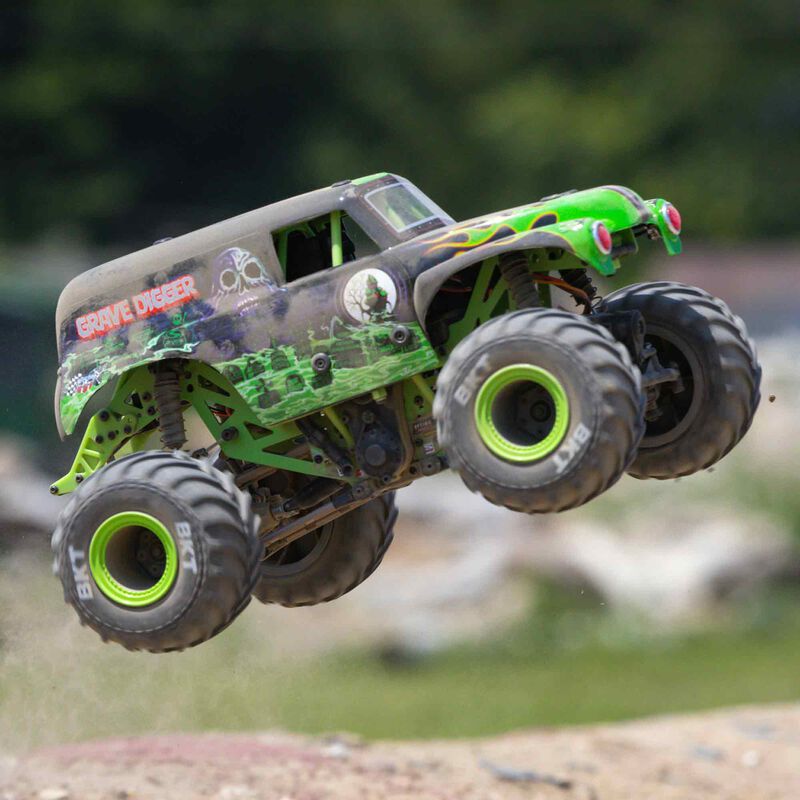 Losi 1/18 Mini LMT 4X4 Brushed Monster Truck RTR Son-Uva Digger - GREEN - HeliDirect