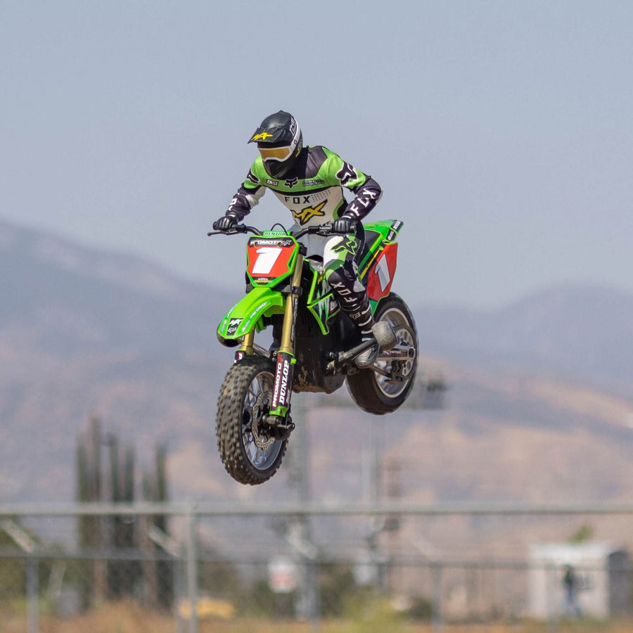 Losi 1/4 Promoto-MX Motorcycle RTR with Battery and Charger, Pro Circuit - GREEN - HeliDirect