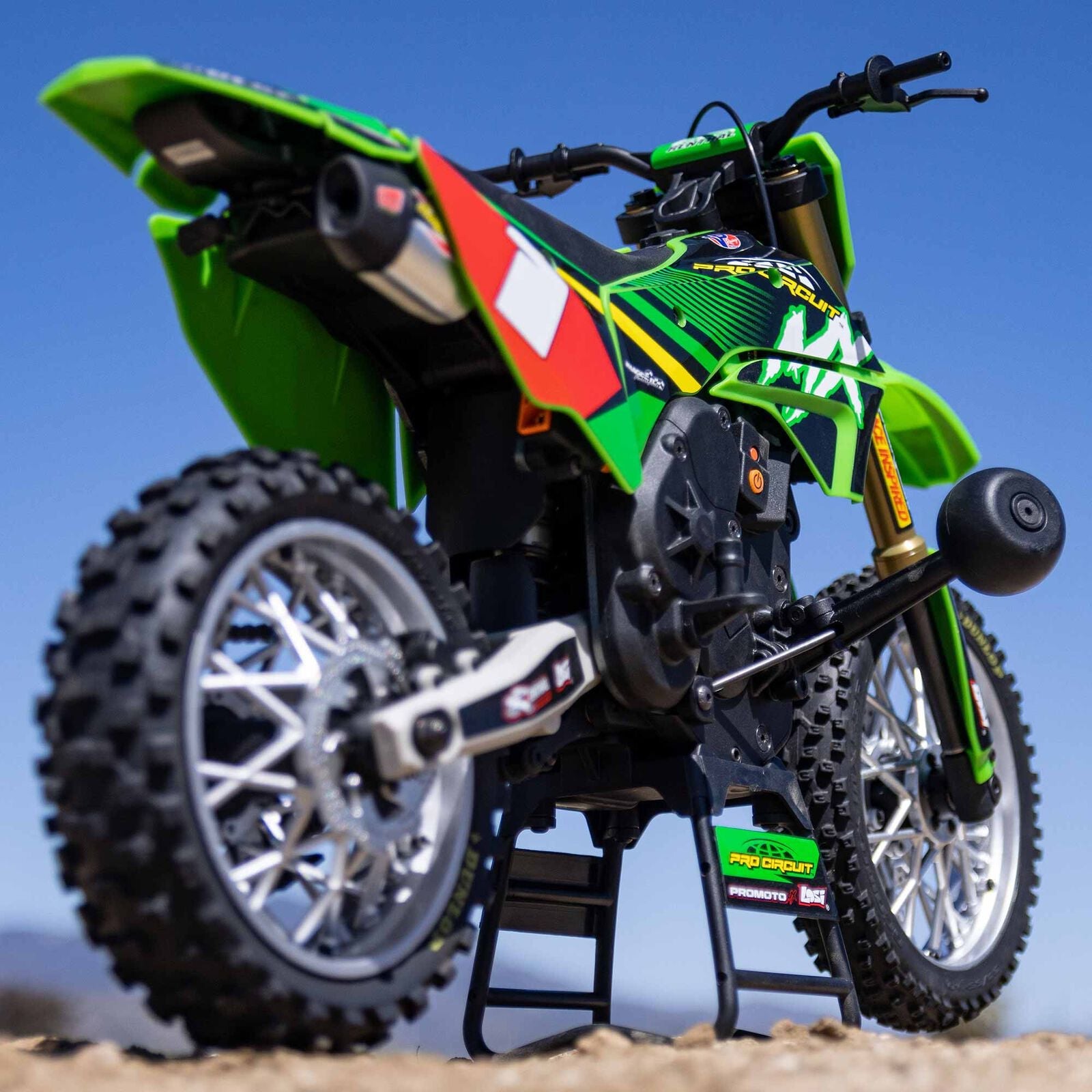 Losi 1/4 Promoto-MX Motorcycle RTR with Battery and Charger, Pro Circuit - GREEN - HeliDirect