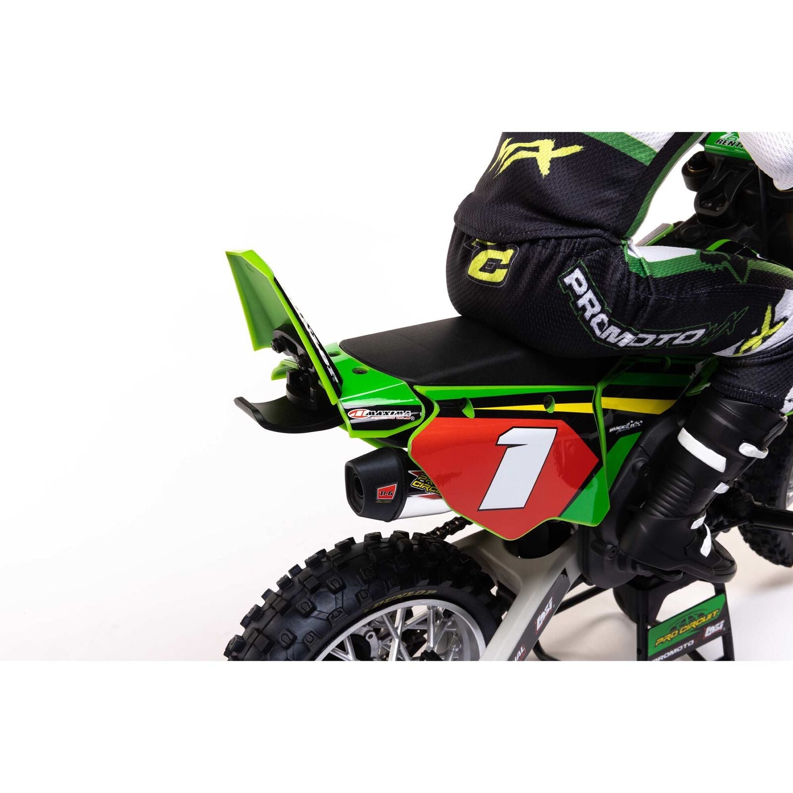 Losi 1/4 Promoto-MX Motorcycle RTR with Battery and Charger, Pro Circuit - GREEN - HeliDirect