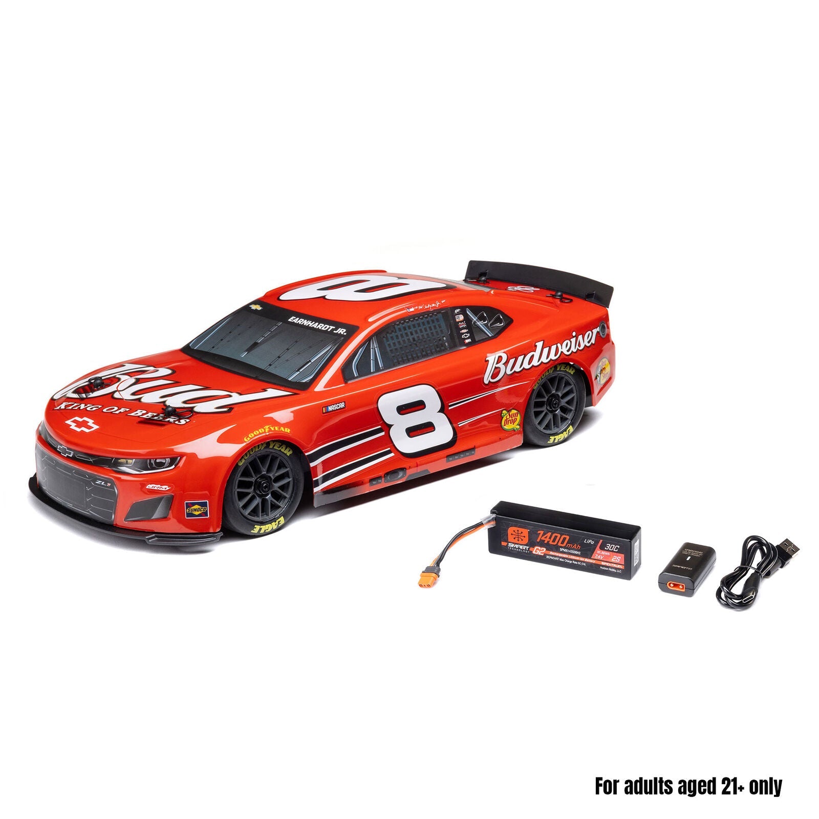 Losi 1/12 NASCAR Dale Earnhardt Jr. No. 8 Budweiser (Battery & Charger Included)
