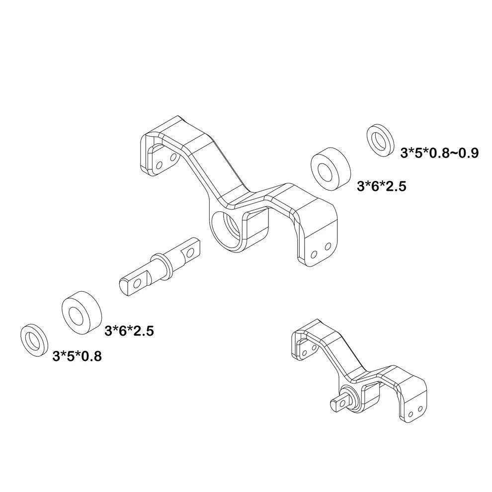 MEUS Racing Titanium LCG MD24 Chassis/ MD24 Dig Chassis Drive Shafts & Chassis Links for 1/24 SCX24