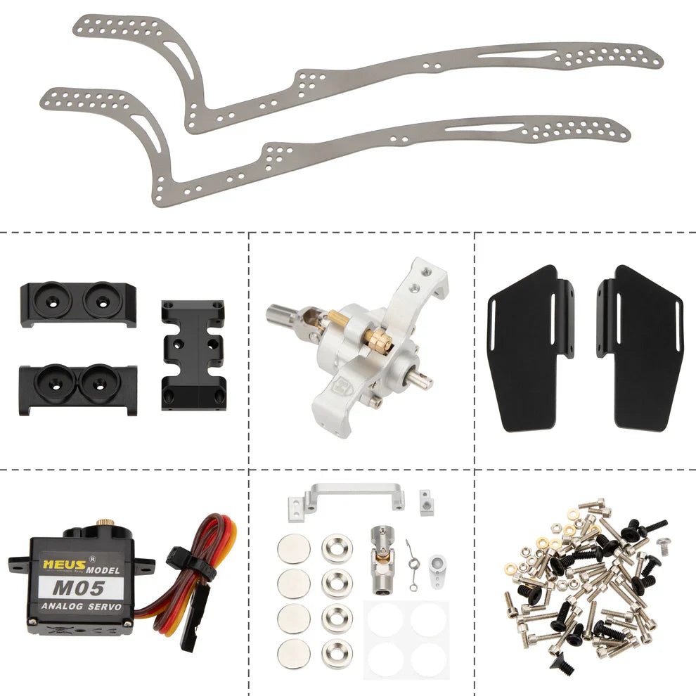 MEUS Racing Titanium LCG MD24 Chassis/ MD24 Dig Chassis Drive Shafts & Chassis Links for 1/24 SCX24