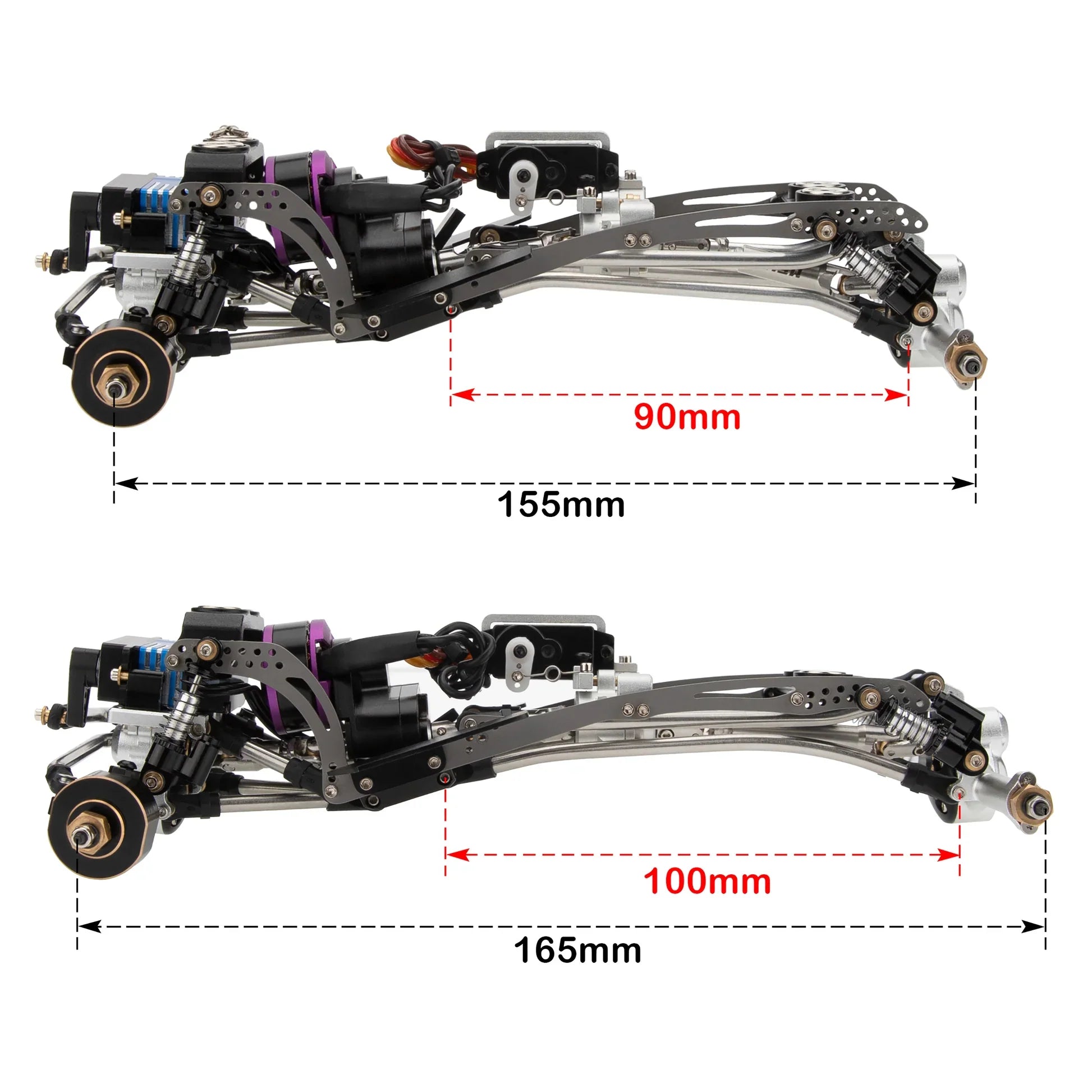 MEUS Racing Titanium LCG MD24 Chassis/ MD24 Dig Chassis Drive Shafts & Chassis Links for 1/24 SCX24