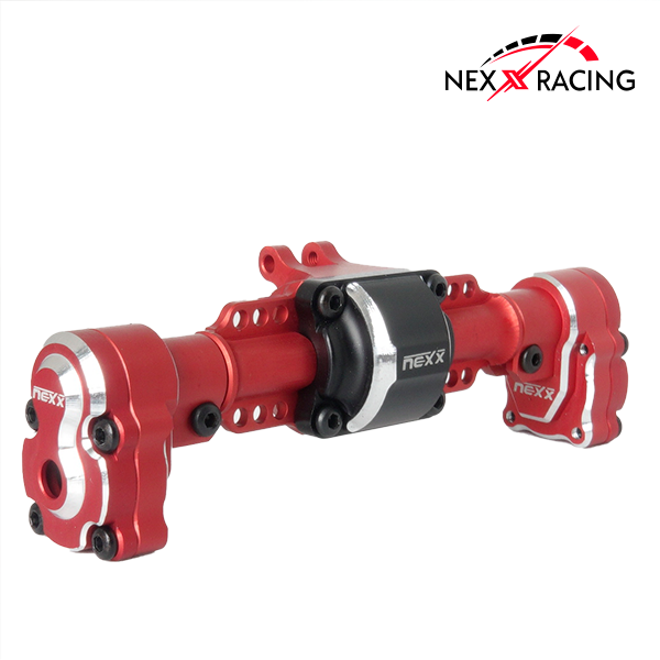 Nexx Racing Rear Housing Alu 7075 T6 For FMS FCX24 Max Smasher & Power Wagon (Red) - HeliDirect