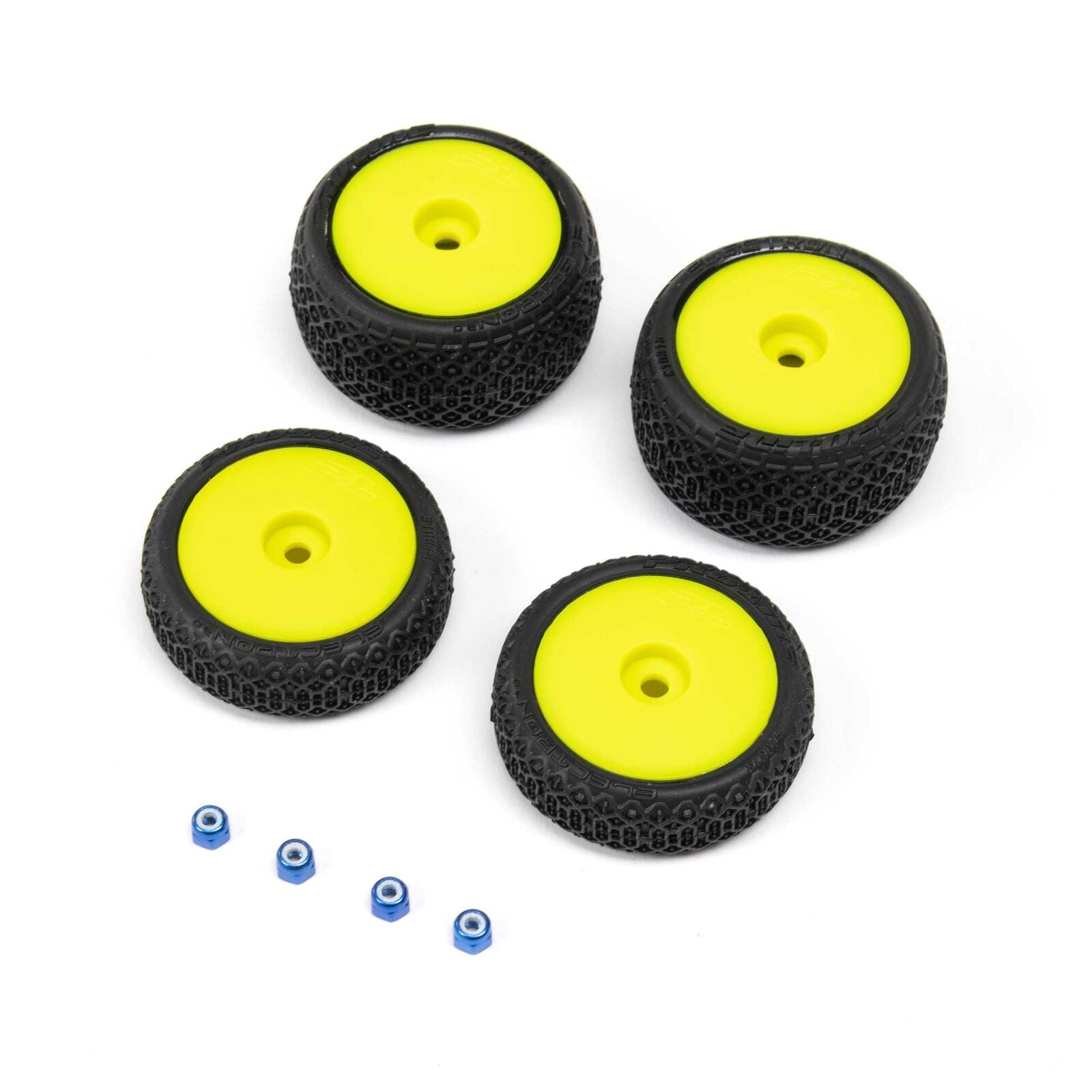 Pro-Line 1/24 Electron 2.0 Buggy F/R Tires Mounted 7mm Yellow (4): Micro-B