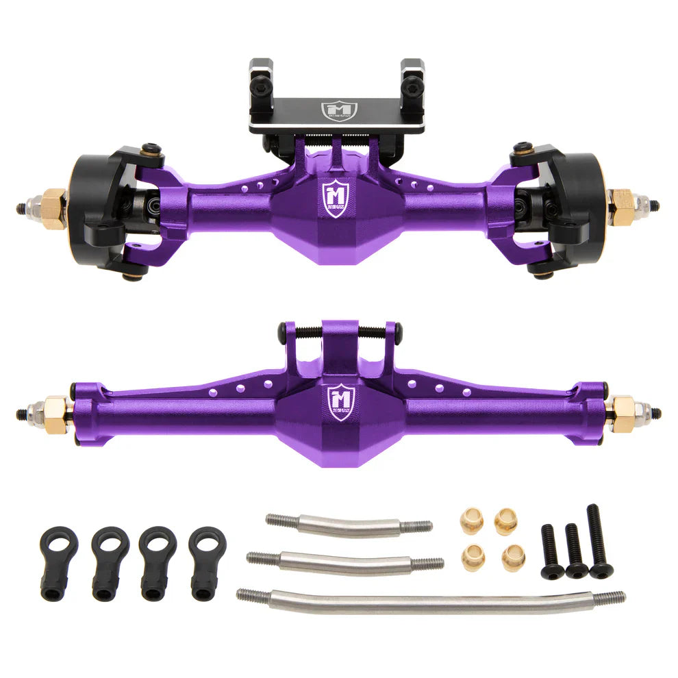MEUS Racing TRX4M Metal Isokinetic Front Rear Axles with 3-Section CVDs for 1/18 TRX4M Bronco Land Rover Defender K10 High Trail
