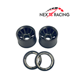 Nexx Racing “JUD” threaded carbon-fiber reinforced EVO Flanged Rear Wheels (2) pcs for Mini-Z - R14 OFFSET 0