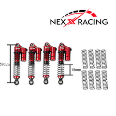 Nexx Racing 59mm Long Reservoir Shocks (4pcs) for CR18P EVO/EVO PRO/ HPI Venture 18 Flux/FX118