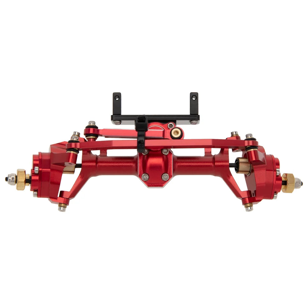 MEUS RACING 1/24 Scale Aluminum Alloy Axles Front and Rear Portal Axle Housing Assembly w/New C Knuckle for Axial SCX24 90081 C10 Jeep Upgrade Parts - RED
