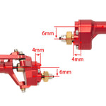MEUS RACING 1/24 Scale Aluminum Alloy Axles Front and Rear Portal Axle Housing Assembly w/New C Knuckle for Axial SCX24 90081 C10 Jeep Upgrade Parts - RED