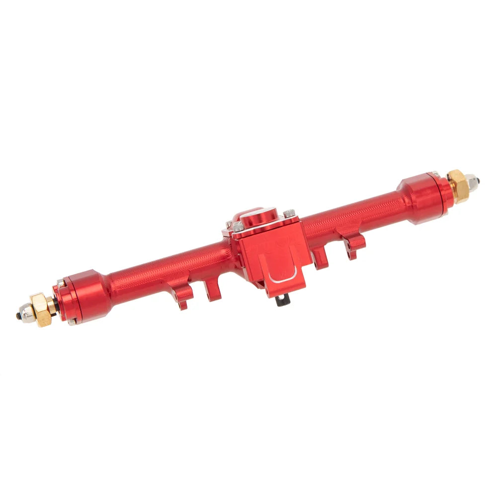 MEUS RACING 1/24 Scale Aluminum Alloy Axles Front and Rear Portal Axle Housing Assembly w/New C Knuckle for Axial SCX24 90081 C10 Jeep Upgrade Parts - RED