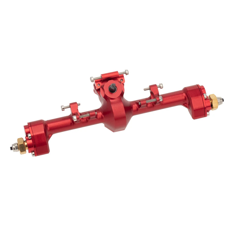 MEUS RACING 1/24 Scale Aluminum Alloy Axles Front and Rear Portal Axle Housing Assembly w/New C Knuckle for Axial SCX24 90081 C10 Jeep Upgrade Parts - RED
