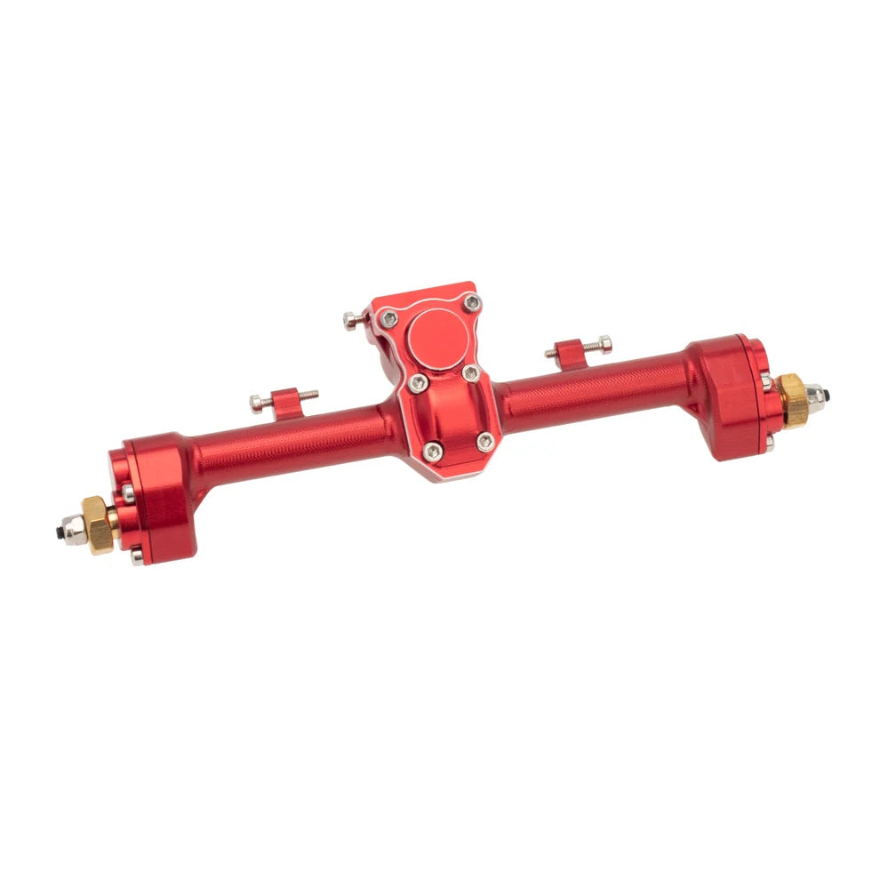 MEUS RACING 1/24 Scale Aluminum Alloy Axles Front and Rear Portal Axle Housing Assembly w/New C Knuckle for Axial SCX24 90081 C10 Jeep Upgrade Parts - RED