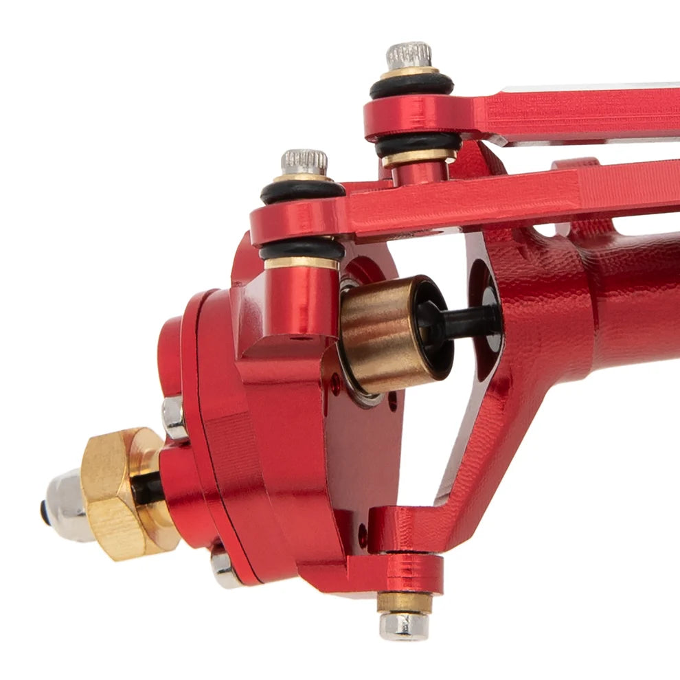 MEUS RACING 1/24 Scale Aluminum Alloy Axles Front and Rear Portal Axle Housing Assembly w/New C Knuckle for Axial SCX24 90081 C10 Jeep Upgrade Parts - RED