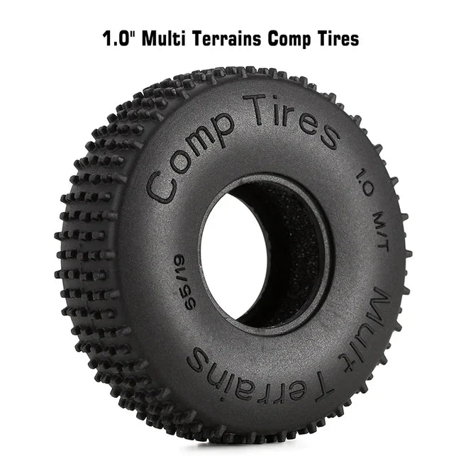 INJORA 1.0" 65*19mm Comp Pin Multi Terrains Tires for 1/24 RC Crawler Rock Buggy (4) - HeliDirect