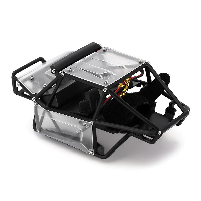 INJORA Nylon Rock Buggy Roll Cage Body Shell Chassis Kit For 1/24 SCX24 Chevrolet Jeep Wrangler Bronco - Clear - HeliDirect