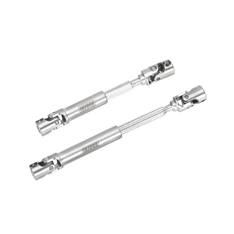 INJORA Steel Front Rear Center Drive Shafts For Axial SCX24 Chevrolet Jeep Wrangler Bronco (Silver) - HeliDirect