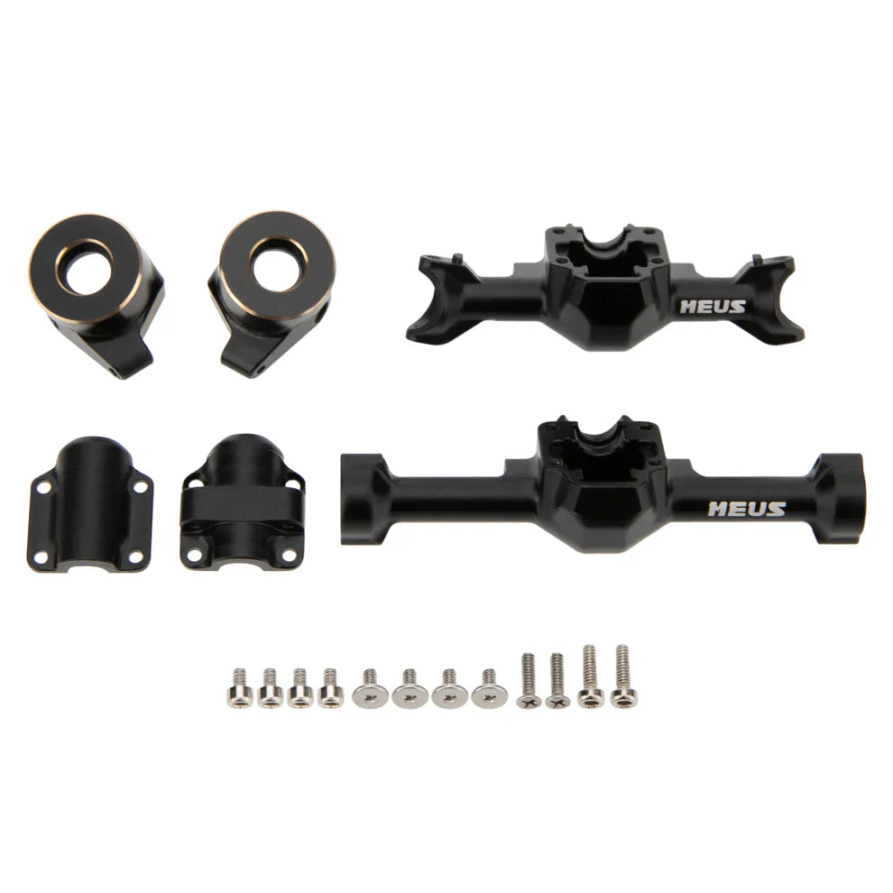 MEUS Racing SCX30 Axle Housing with Diff Covers and Steering Knuckles for Axial SCX30
